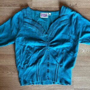 Anthropologie Rosie Neira turquoise cardigan, XL